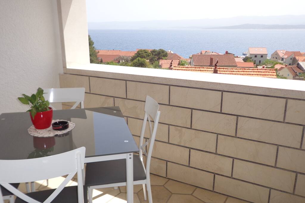 The private terrace with sea view