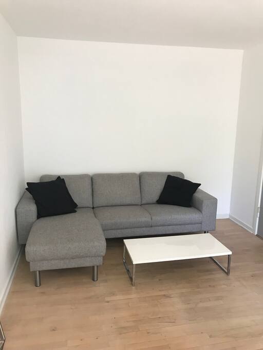 Sofa i stue (kan anvendes som sove plads)