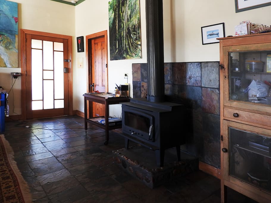 A warm fire for cooler evenings.