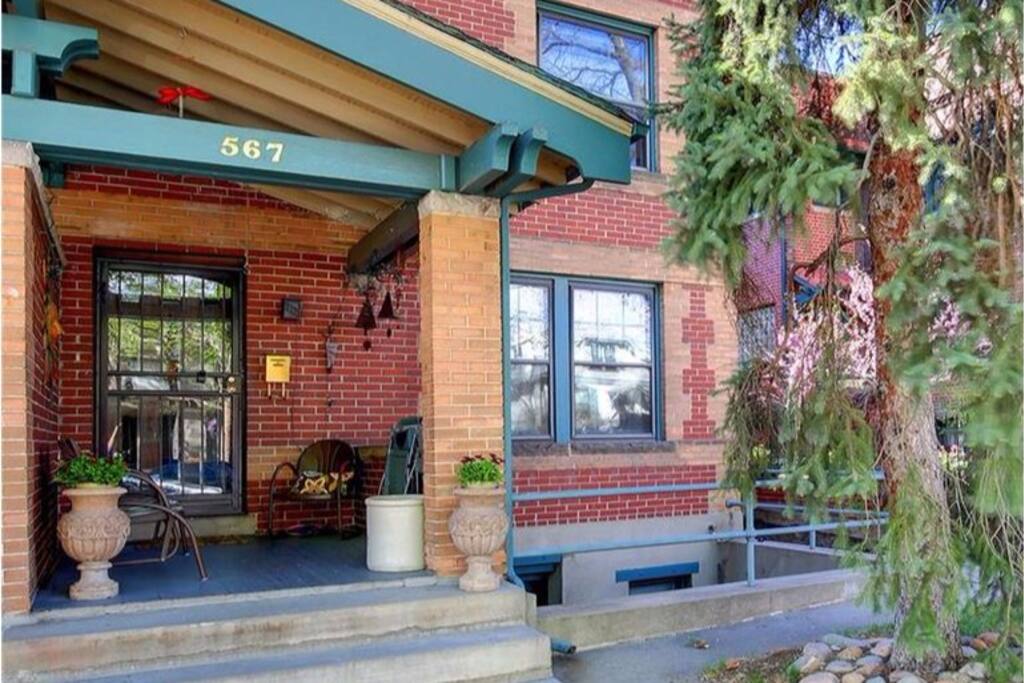 Relax on the front porch with your coffee from the shop on the corner.