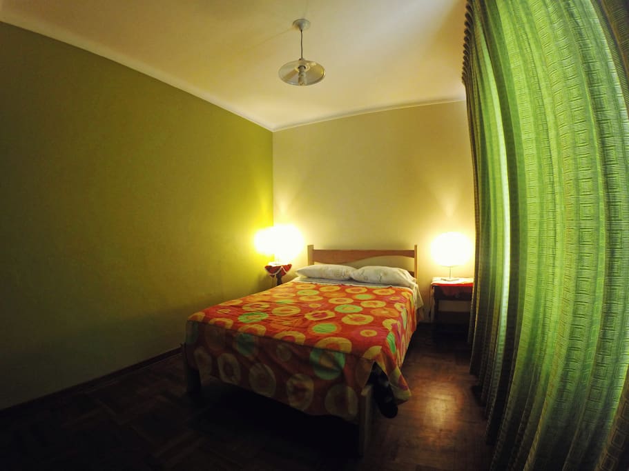 Queen bed in private room