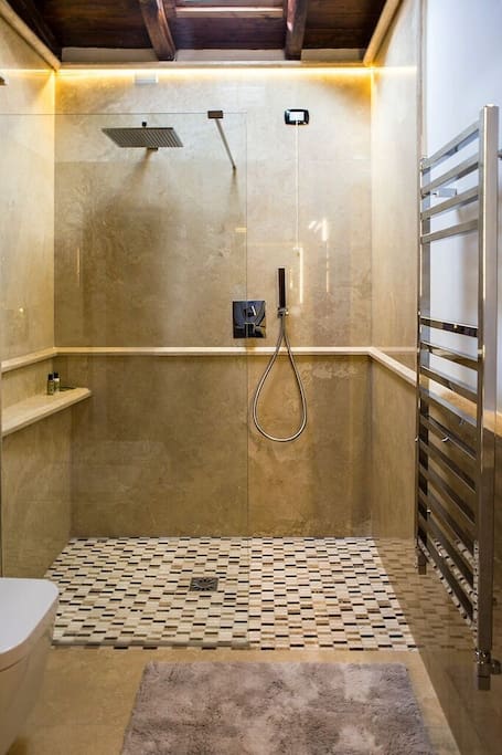 Italian marble Bathrooms, with large walk in showers