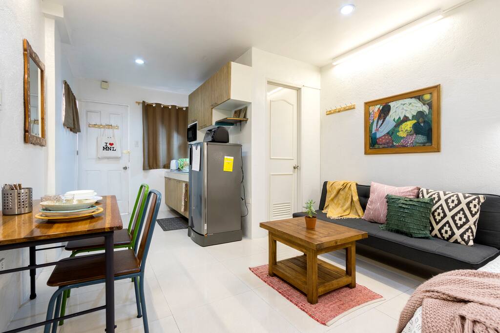 The living and dining areas