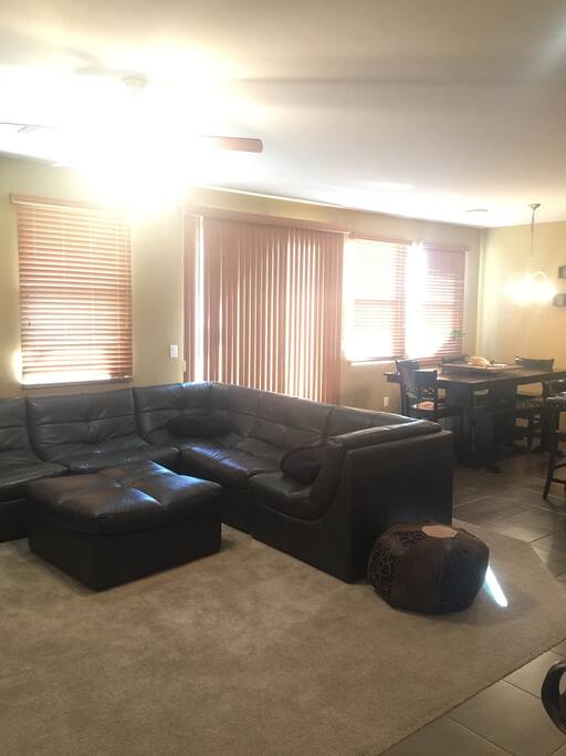 Living room and dining room