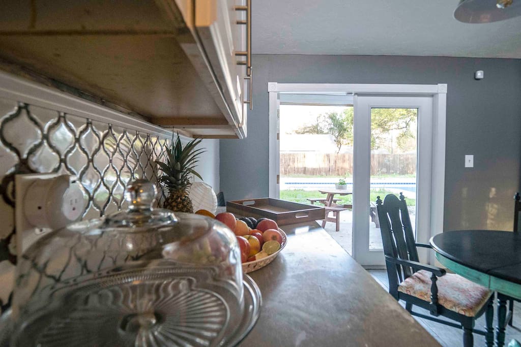 Modern concrete counters and backsplash