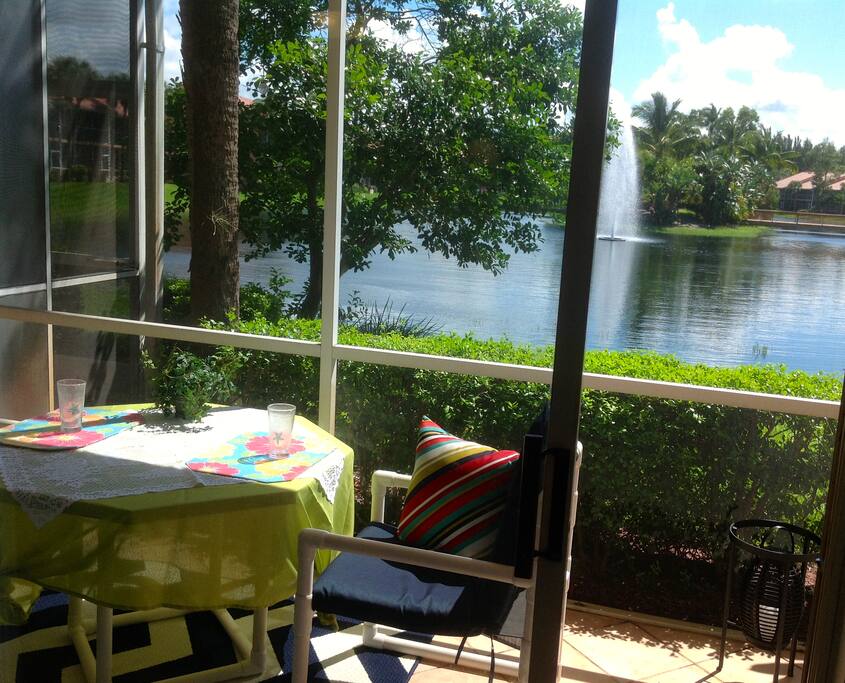 rear porch seating area