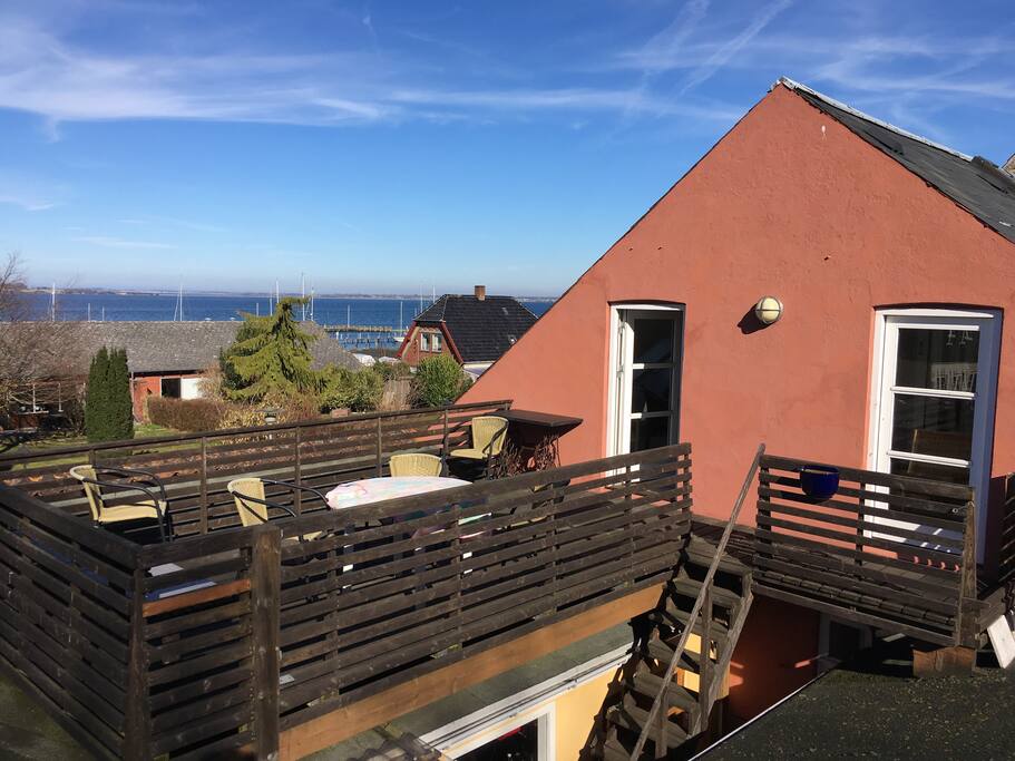 Dachterrasse mit Blick auf Inseln Bogø og Møn