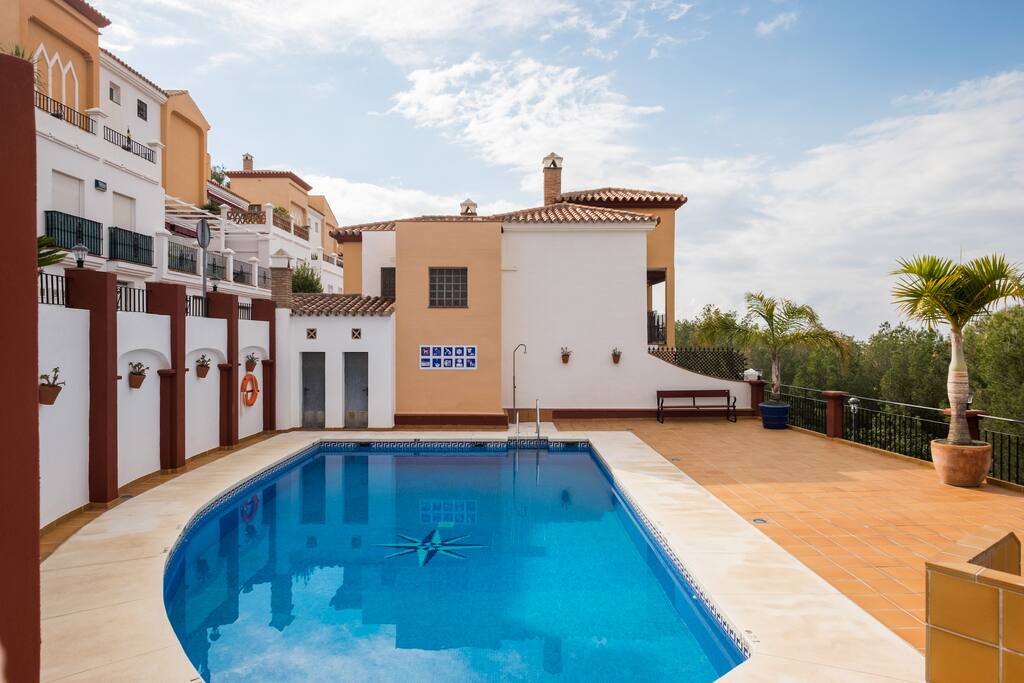 another view of the swimming pool taken from the entrance which is opposite the villa
