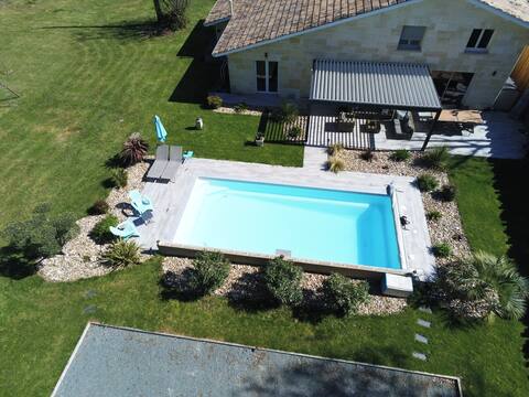 Large stone house with pool, 4 bedrooms
