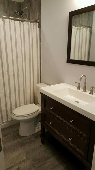 Unlimited hot water with high capacity tankless hot water heater.
