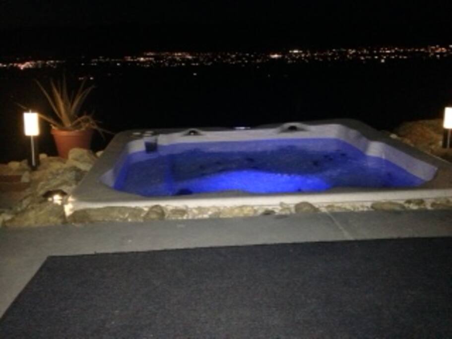 In the jacuzzi at nite is mesmerizing