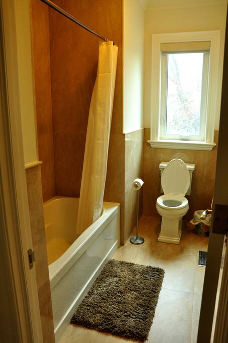 Private shower and toliet room inside washroom