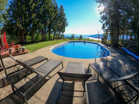 Pool & Hot Tub with a Lakeview! Peachland Vacation