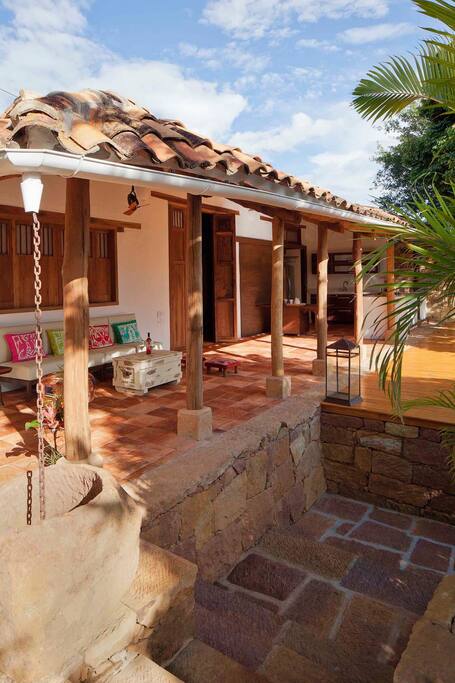 View to outdoor living space in main house