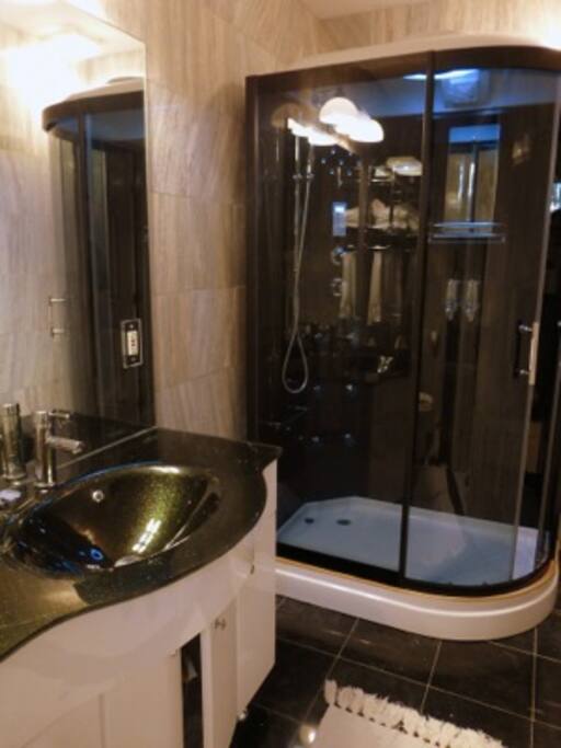 Modern, clean bathrooms. Every bedroom has access to its own bathroom.