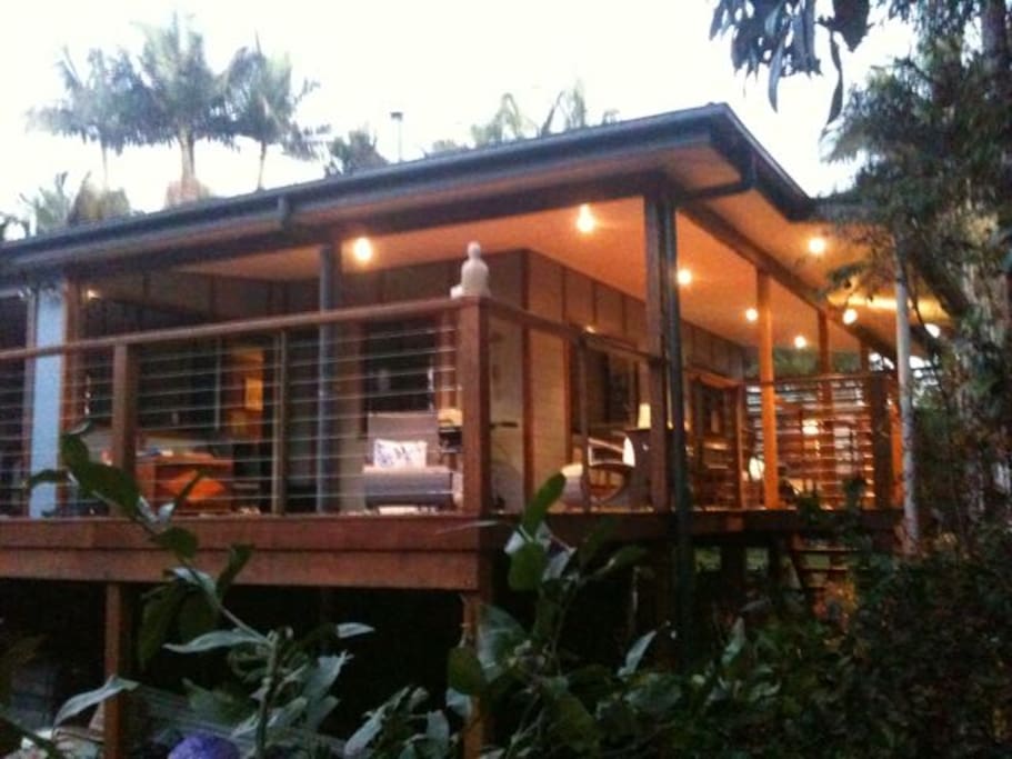Private deck overlooking river reserve