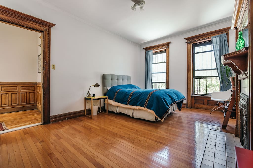 Spacious and sunny rear-facing bedroom.