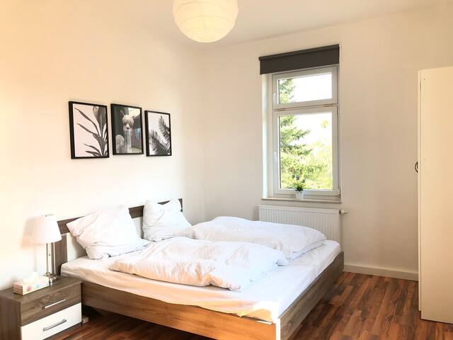 Cozy room with large garden