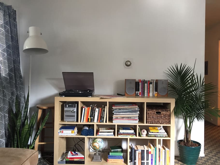 Record player and books