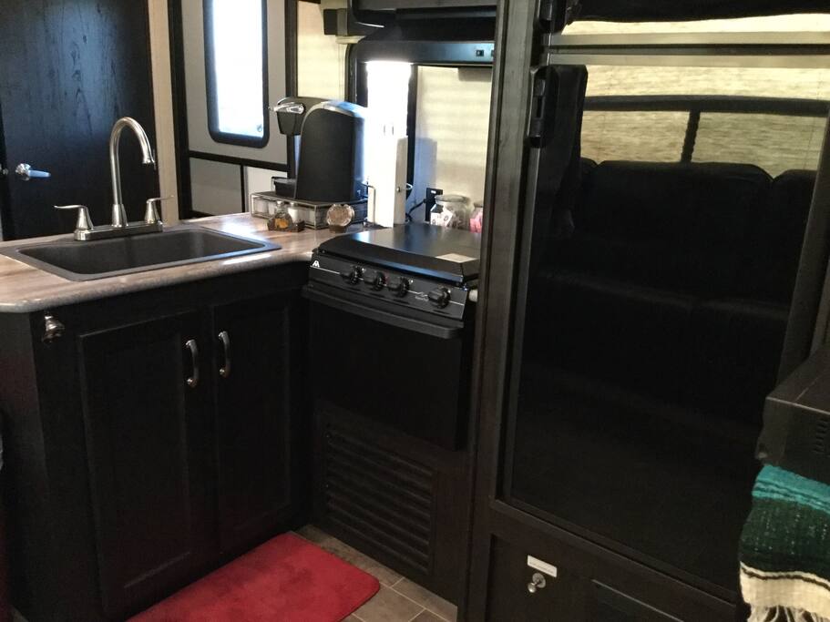 View of kitchen area.