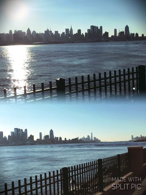 Hudson River view in the morning right outside the building.