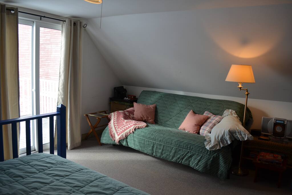Private Room #4, Queen Bed also a pull out futon and access to 2nd floor deck
