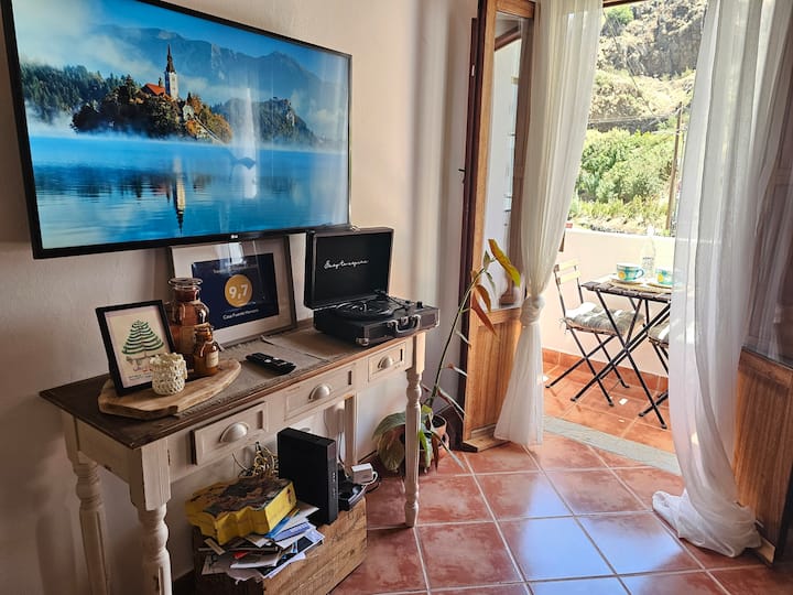 ห้องนั่งเล่นพร้อมทีวี 43 "เน็ตฟลิกซ์อเมซอนและออเรนจ์ทีวี