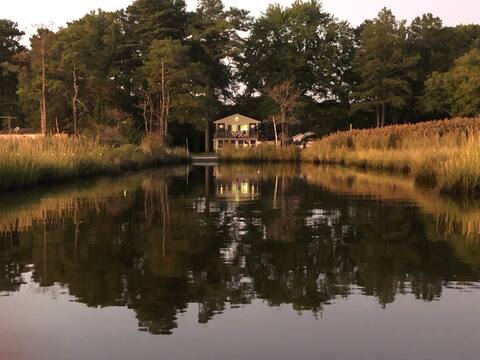 Beach House on bay with dock