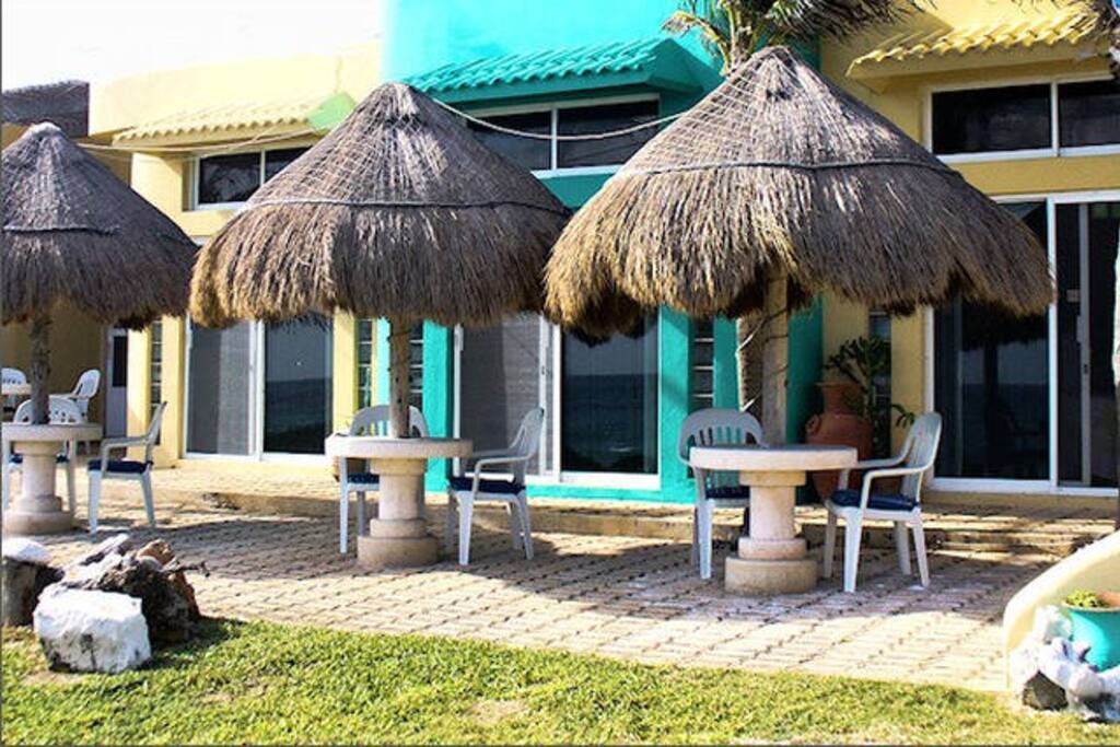 Large patio with lots of shade.
