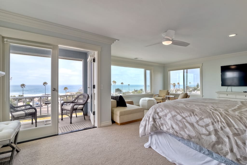 Whitewater views from the Master Bedroom. 70" HiDef TV. Beautyrest Black CalKing Mattress.