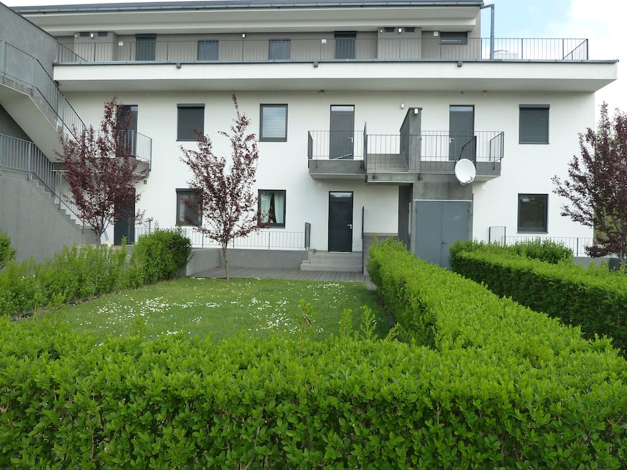 Private Apartment door from the garden