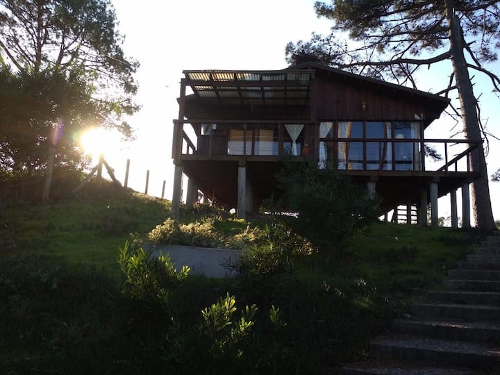 Cabin next to the beach, nice view to the sea.