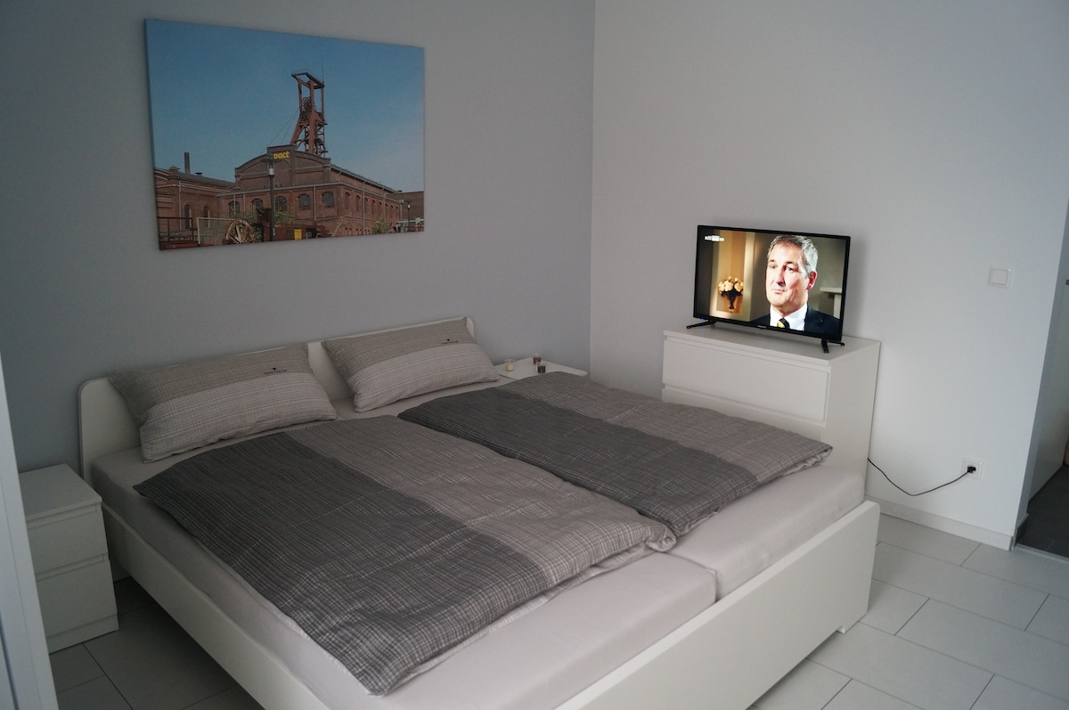 Cama doble: el dormitorio contiene la cama doble y una cama individual 