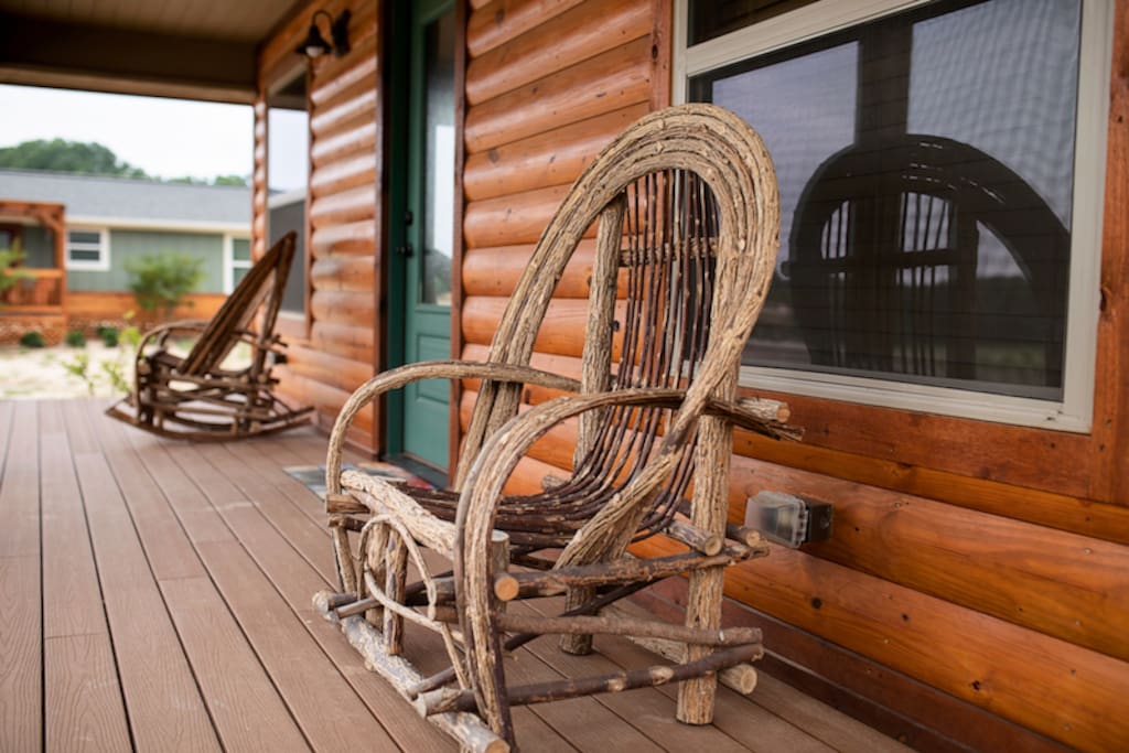 Porch with rocking chairs