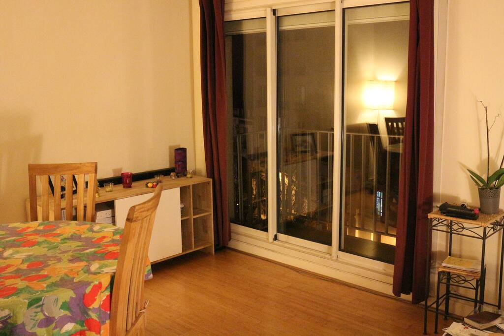 Living-room with balcony