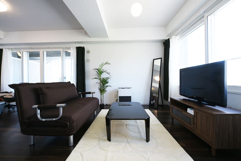 Living room- Sofa can be converted to bed. You can relax with the reclining chair.