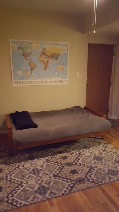 Futon laid out.