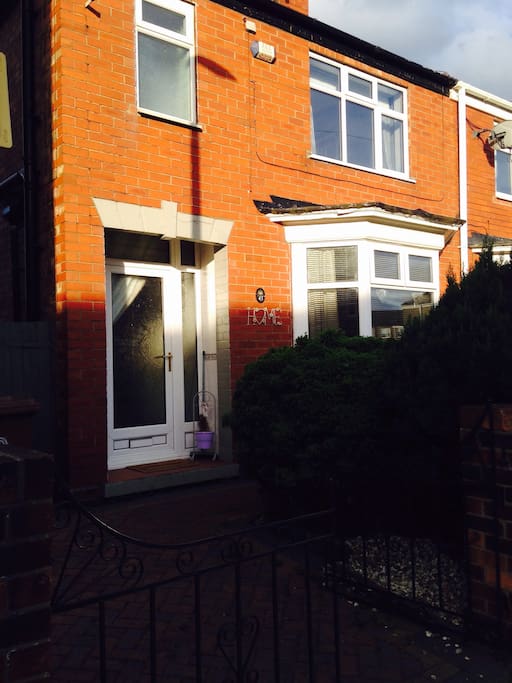 Gated front garden with 6 ft gate entry to secure back garden