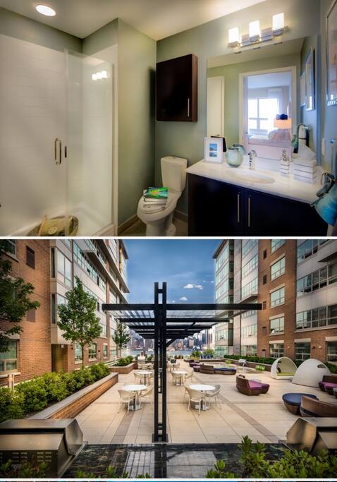 Bathroom and building amenities