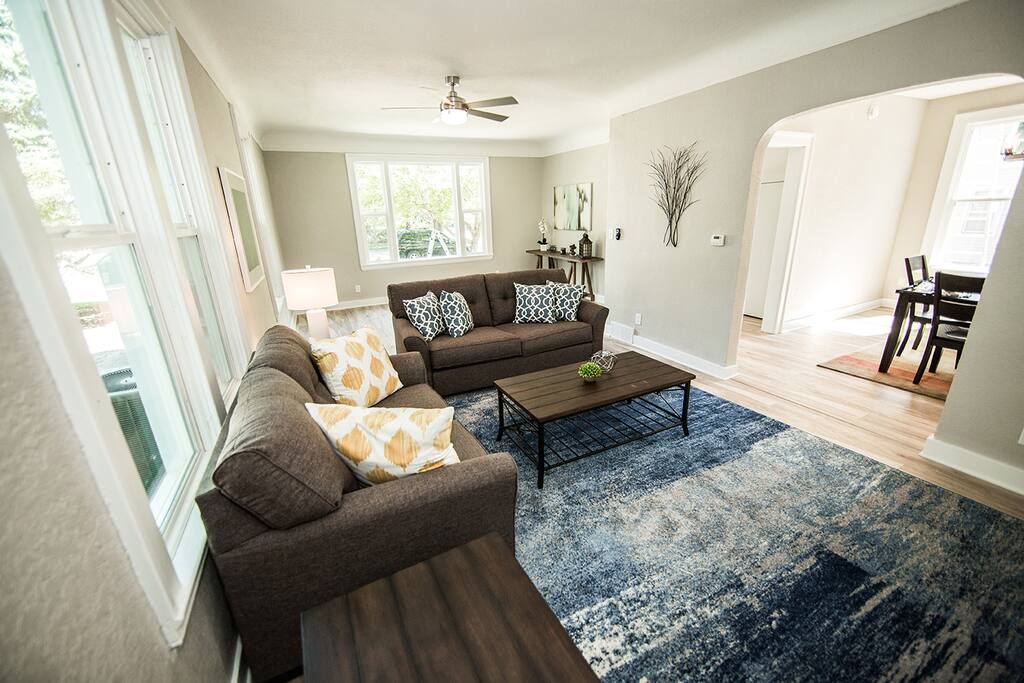 Comfy, modern furnishings