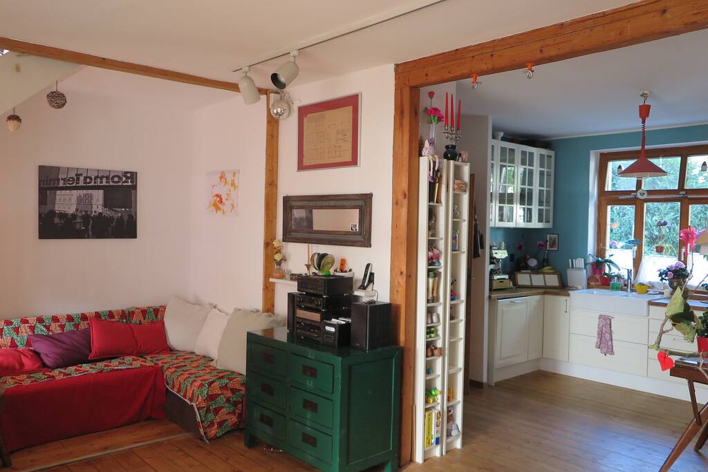 Living room and kitchen