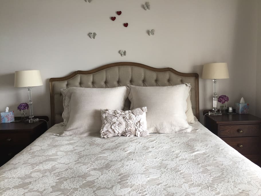 Comfortable king size bed.