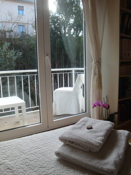 Ausblick vom Bett