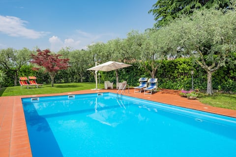Apartment with balcony and private pool