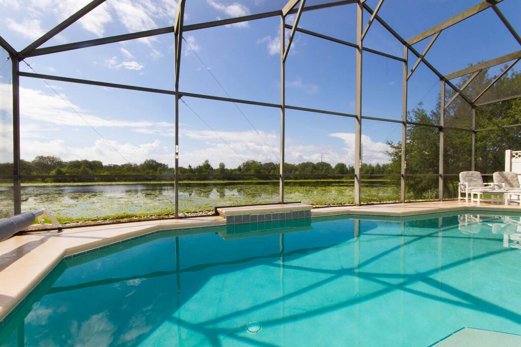 Look from the pool to lake