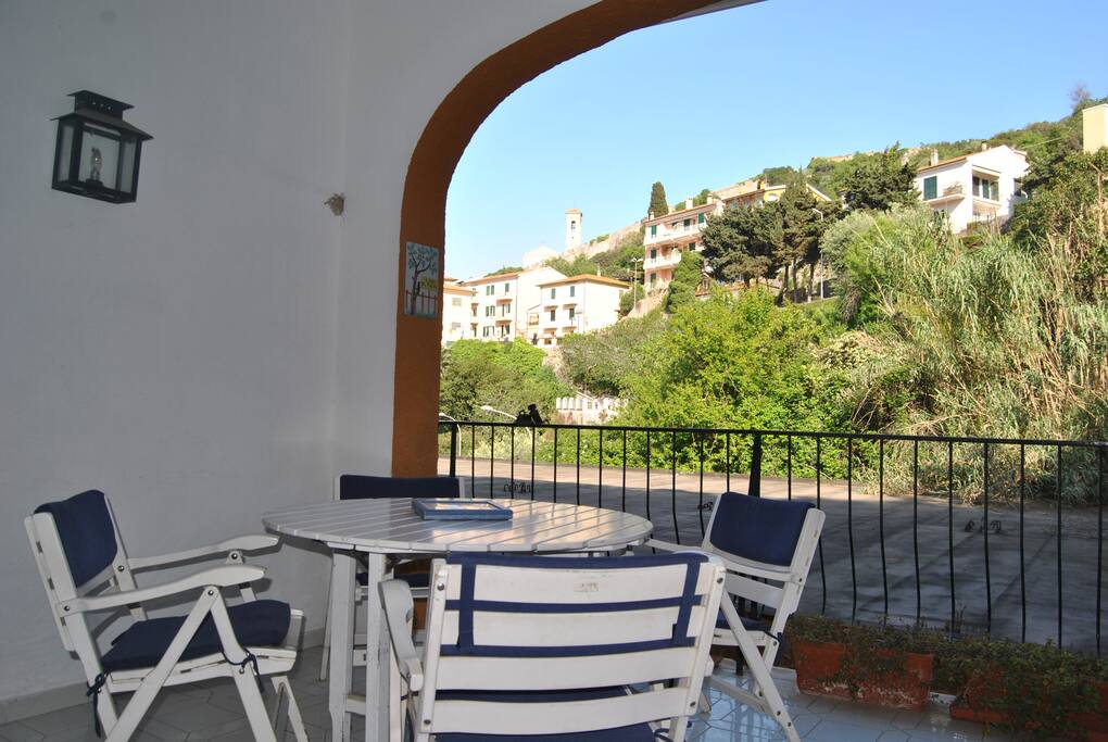 Terrace overlooking the harbor