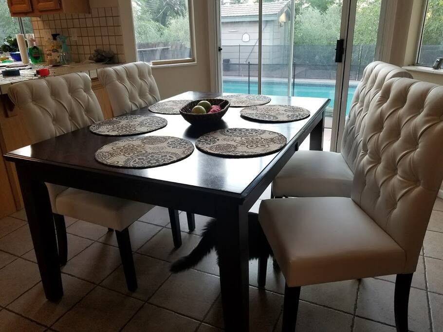 Homey gathering and dining area