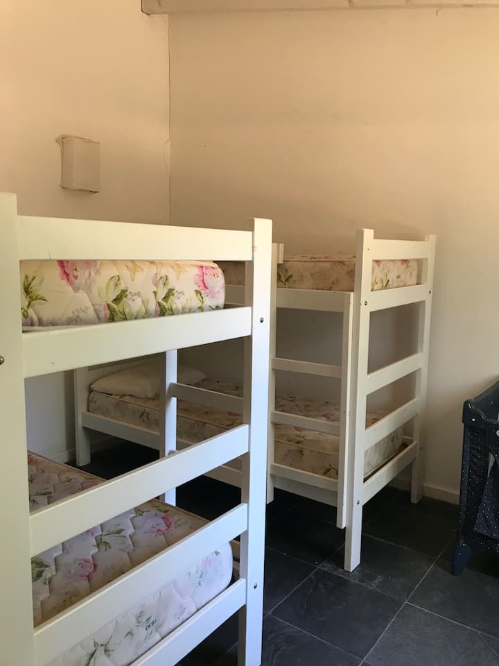 Cuarto en planta baja, puede usar baño planta alta o compartir baño de servicio.