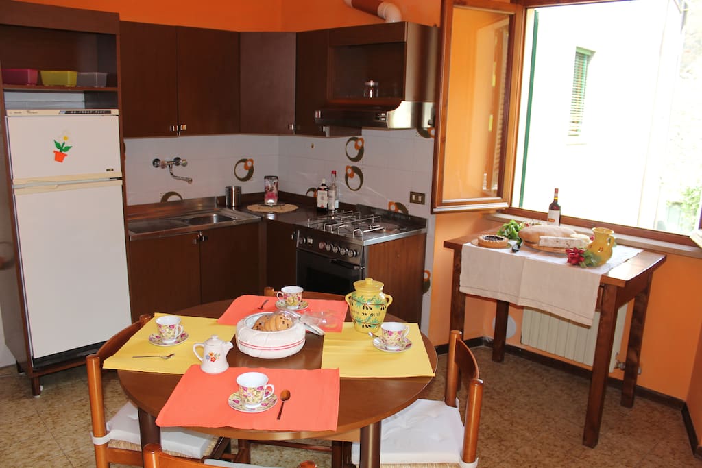 An equipped kitchen