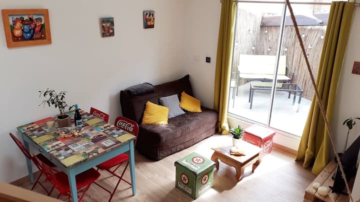 Charmant T2 Mezzanine Au Coeur Du Village Au Calme - Torreilles